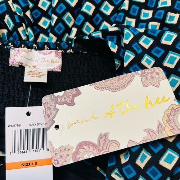 NWT! Band of Gypsies Band of the Free GENEVIEVE TEALDIAMOND MINI DRESS. Small. - Picture 7 of 10